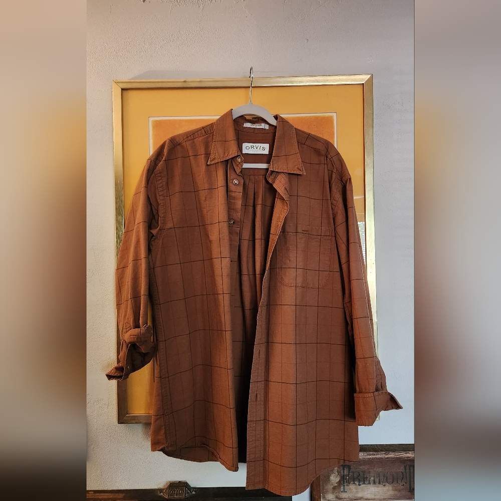 Orvis Brown Plaid Button-Up Shirt